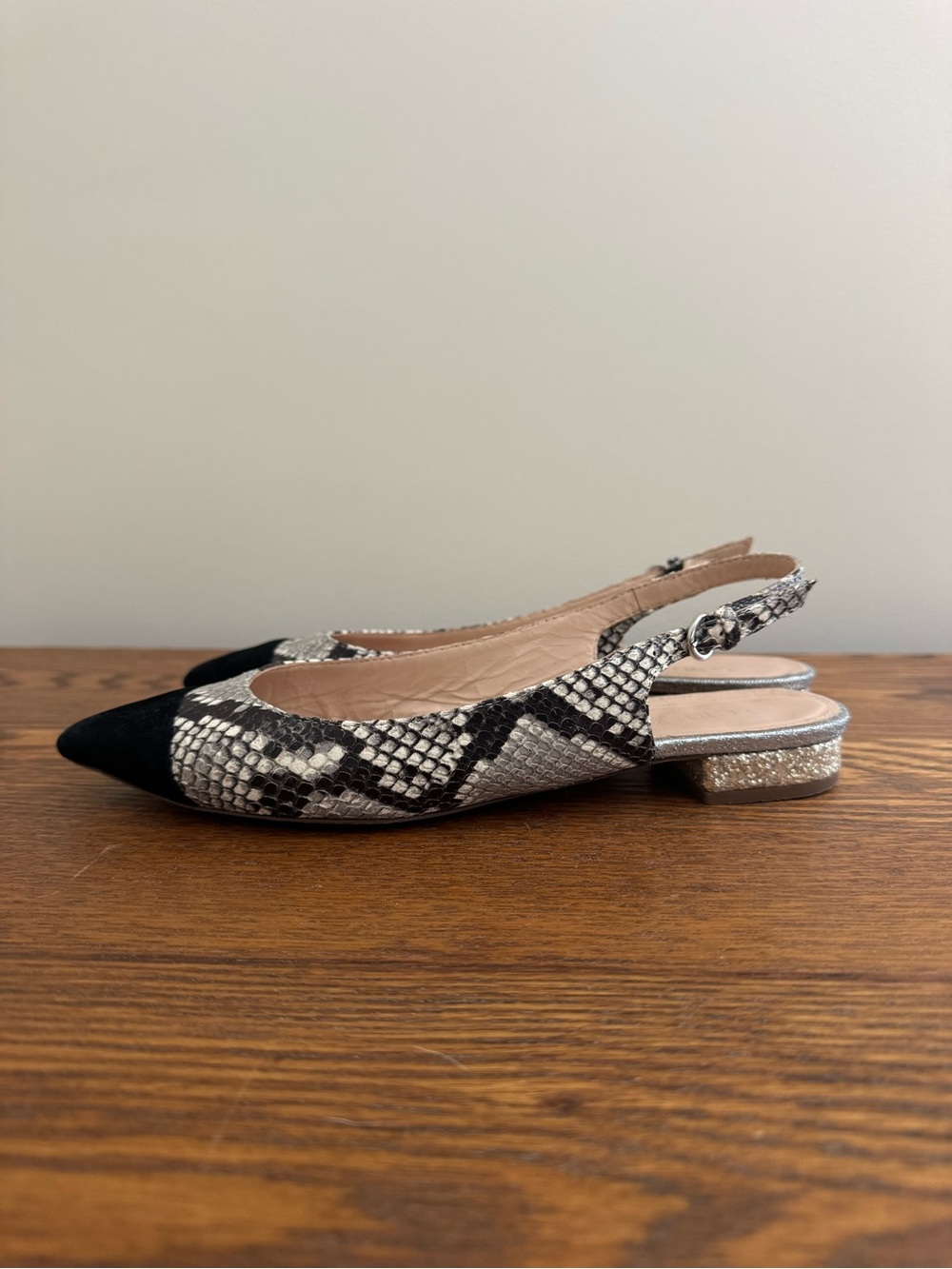 J.Crew Snakeskin Leather Slingback Flats - Picture 3 of 4